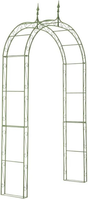 DELUKE Rosenbogen WISMAR Rankhilfe aus Metall in Antik-Grün, B/T/H: 147 x 37 x 264 cm - Bild 1