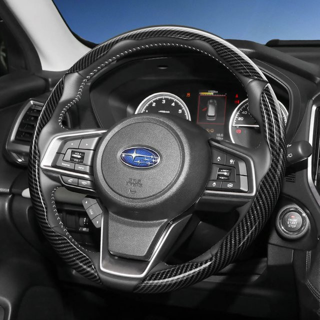 Hocasen Lenkradbezug in Carbonfaser-Textur für Subaru, Schwarz, segmentierter Schnellverschluss-Typ - Bild 1