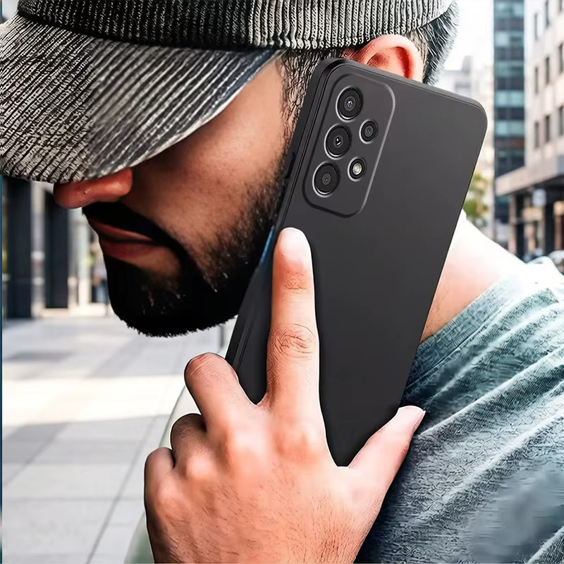 Premium Flüssigsilikon-Hülle für Samsung Galaxy A13 4G in Grün und Schwarz mit Anti-Fingerabdruck-Beschichtung und glatter Oberfläche - Bild 6