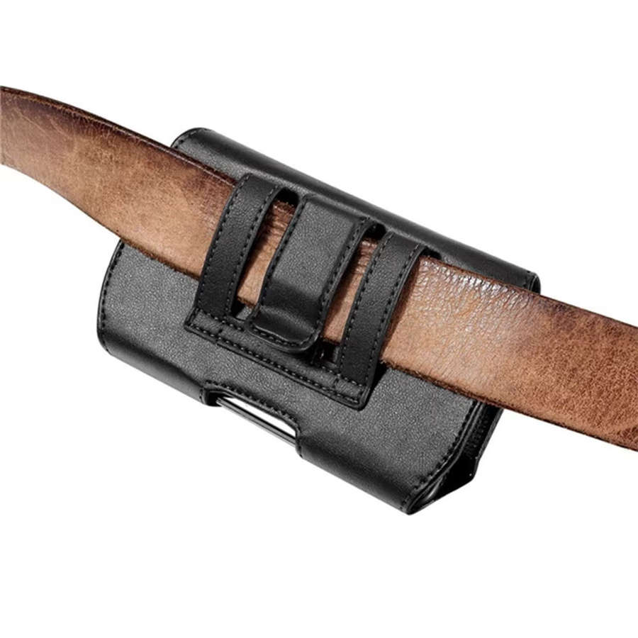 KISMIS Handy-Geldbörse aus Leder in Schwarz mit Gürtelclip und Ring als Hüfttasche für Reisen und Wandertouren - Bild 3