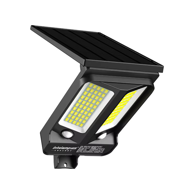 Intelamp Solar-LED-Außenleuchte mit Bewegungsmelder in Schwarz, wasserdichte Solar-Straßenlaterne für Garten und Hof, B/H/T: 24,0 x 21,6 x 12,6 cm - Bild 7