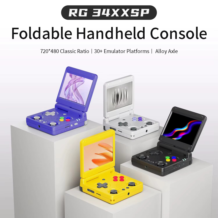 Anbernic RG34XXSP Retro Handheld-Spielkonsole in Blau mit 3,4 Zoll IPS-Bildschirm und 256 GB Speicher - Bild 2