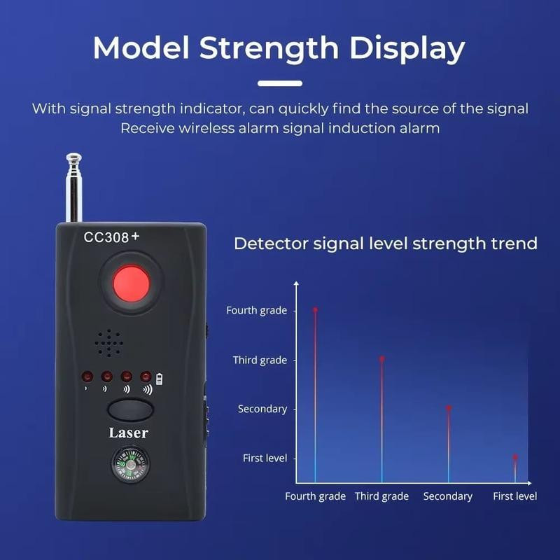 LS VISION CC308 Tragbarer Detektor für versteckte Kameras und Anti-Spionage-Bugfinder in Schwarz mit GPS, GSM, Radioscanner und RF-Tracker via USB - Bild 3