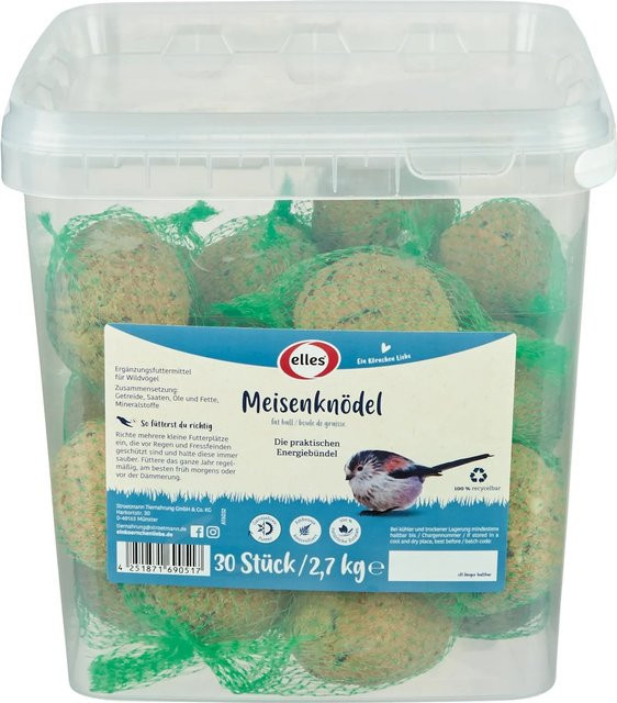 Elles Wildvogelfutter Meisenknödel mit Netz, 30 Stück, Multicolor - Bild 1