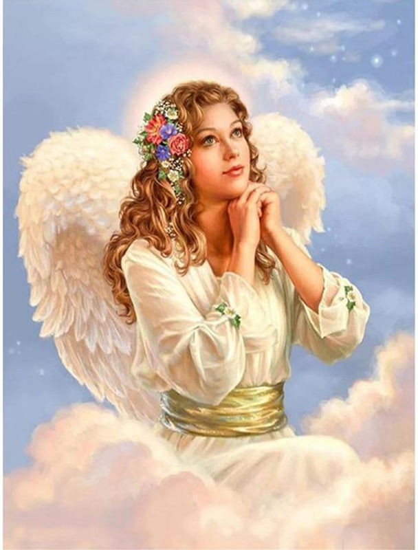 FIYO Diamond Painting Set Flower Angel Girl Porträt in Mehrfarbig, B/H: 20 x 30 cm - Bild 1