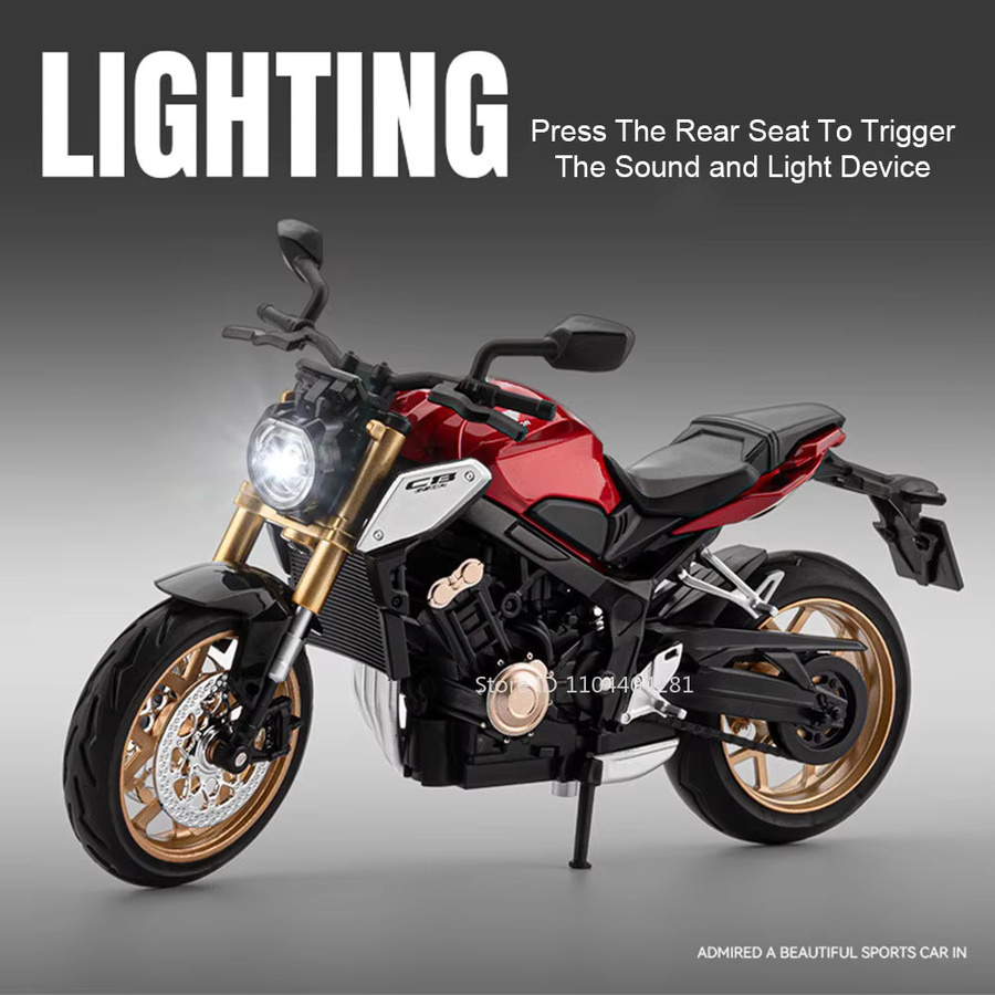 MAKEDA Honda CB650 CB400F Diecast Motorrad, Metall, 1:12, mit Sound und Licht - Bild 3