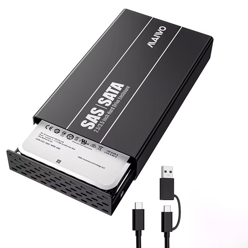 MAIWO USB 3.1 Typ-C Gen2 HDD-Dockingstation für 2,5 und 3,5 Zoll SAS/SATA Festplatten, Schwarz - Bild 7