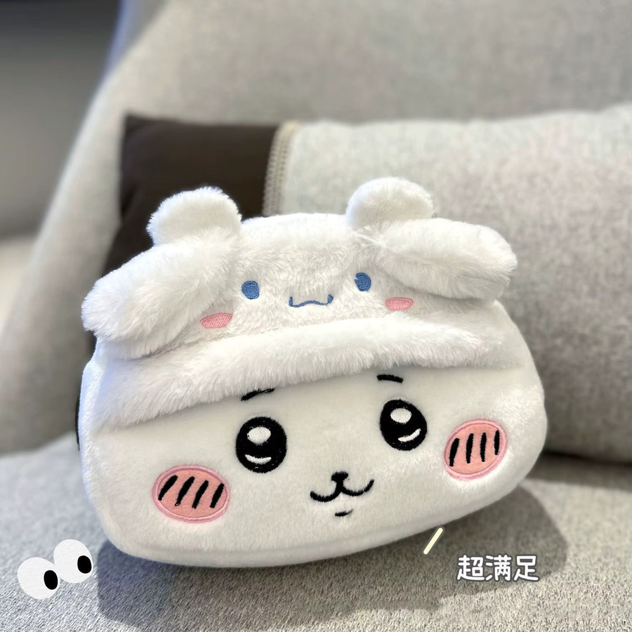 Bandai Plüschtasche Hachiware Usagi Niedrige Aufbewahrungstasche als Make-up Clutch oder Federmäppchen für Mädchen und Studenten - Bild 3