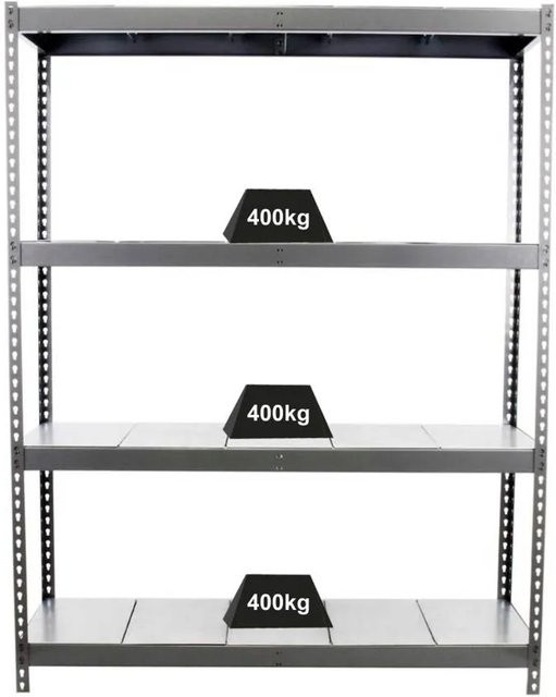 PROREGAL Schwerlastregal Metal Beast Four Grau, H x B x T: 200 x 210 x 90 cm, Fachlast 500 kg - Bild 1