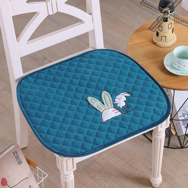 Yiran Furniture Hufeisenkissen aus Leder für Esszimmerstühle, verdicktes Gesäßkissen mit Anti-Rutsch-Funktion, erhältlich in Grau, Pink, Blau und Grün - Bild 1