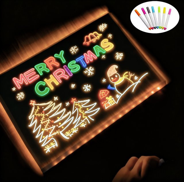 LINYILIGHT LED Message Board DIY Graffiti Zeichenbretter, mit Warmem Licht, USB Plug in, Acryl - Bild 1
