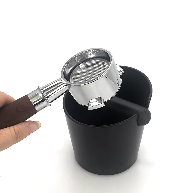 Kisshome Espresso Knock Box in Schwarz mit abnehmbarer Knock Bar und rutschfester Basis für Barista Zubehör - Bild 5