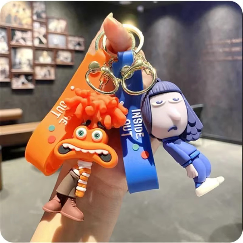 Disney Schlüsselanhänger, Inside Out 2, Joy Sadness Fear Ekelfiguren, Unisex - Bild 2