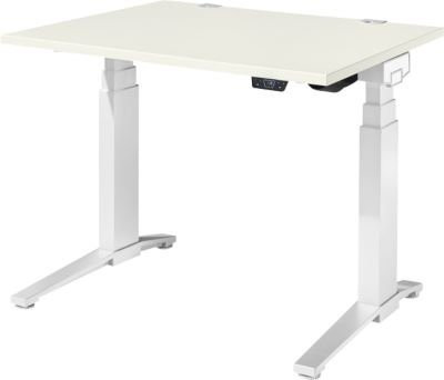 Schäfer Shop Genius ERGOSTYLE S Schreibtisch elektrisch höhenverstellbar, weiß, B/T/H: 120 x 80 x 63,5-130,5 cm - Bild 1