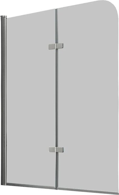 Glasdeals Badewannenaufsatz Duschtrennwand BREASE, faltbar, Glas transparent, Farbe Silber, B: 100 cm, H: 140 cm - Bild 1