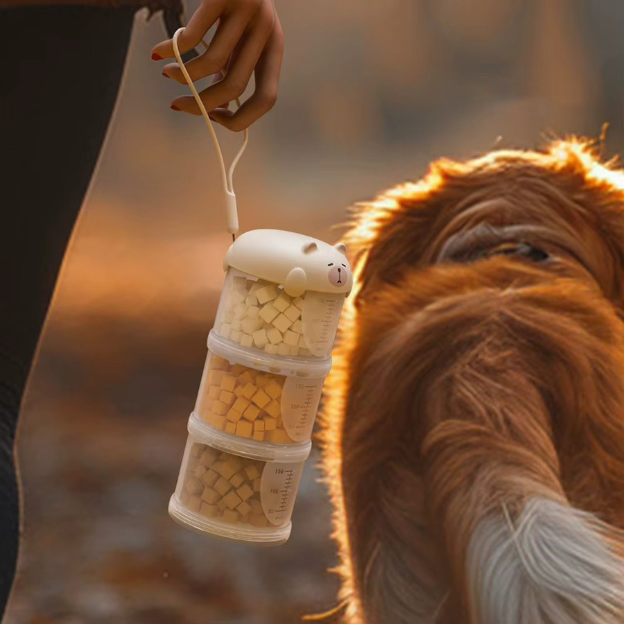 Aihogard Haustier Snack Container luftdicht und feuchtigkeitsbeständig stapelbarer Vorratsbehälter für kleine Hunde - Bild 2