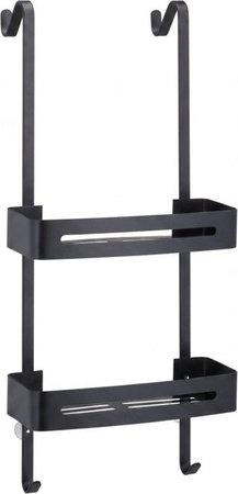 Relaxdays Duschablage aus Aluminium in Schwarz zum Hängen, B/T/H: 72,5 x 33 x 23 cm