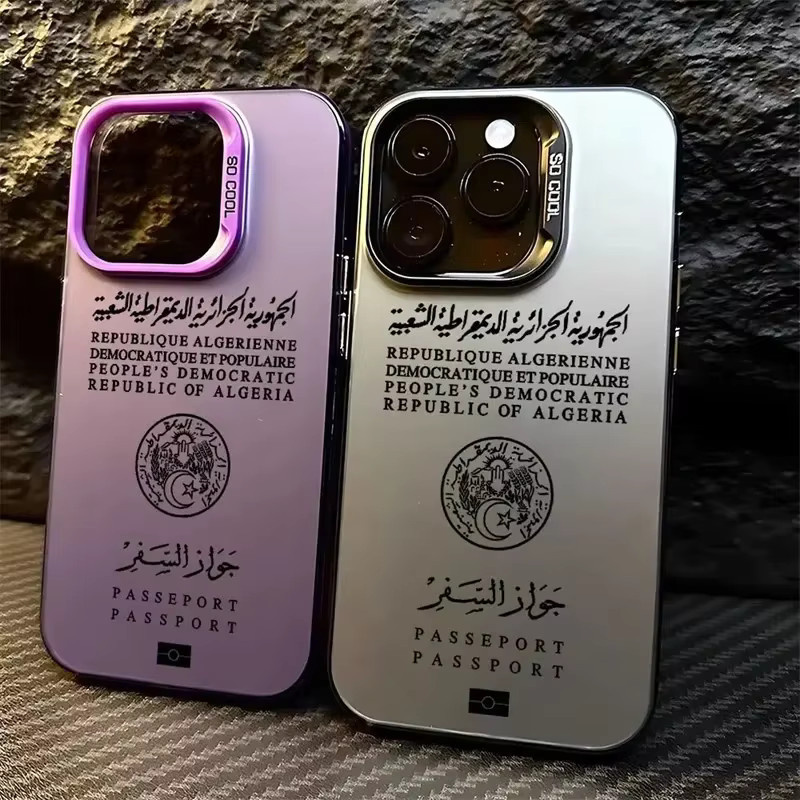 Stoßfeste iPhone Passhülle mit Algerien Design als harte Rückseite und Bumper Cover - Bild 2