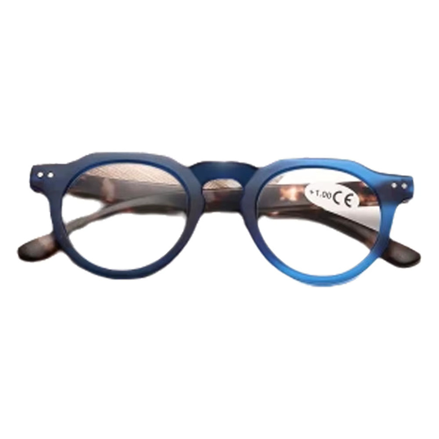 Hindfield Lesebrille, runder Rahmen, Vollrand, Kunststoff, blau - Bild 1