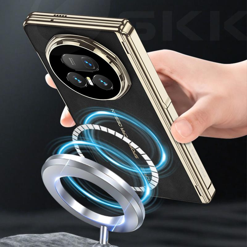 Honor Magic V5 Schutzhülle aus mattem Leder mit magnetischem Scharnier und Glasabdeckung für den vorderen Bildschirm sowie Unterstützung für kabelloses Laden - Bild 5