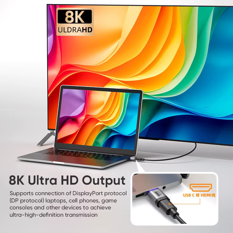 AUFU Magnetischer USB-C Adapter 24Pin 240W mit Thunderbolt 3 und USB4.0 Unterstützung für 8K Schnellladen und OTG - Bild 4