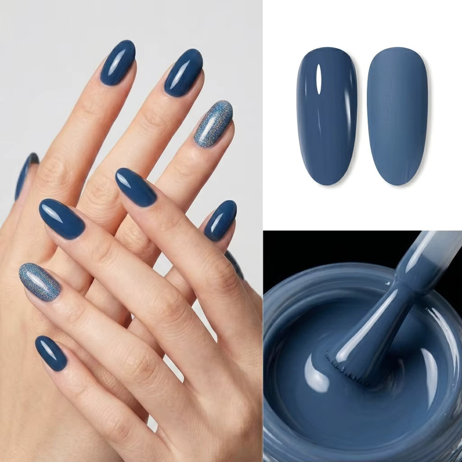 Hassleless Gel-Nagellack, Tiefblau-Grau, 15 ml, Glänzend - Bild 2