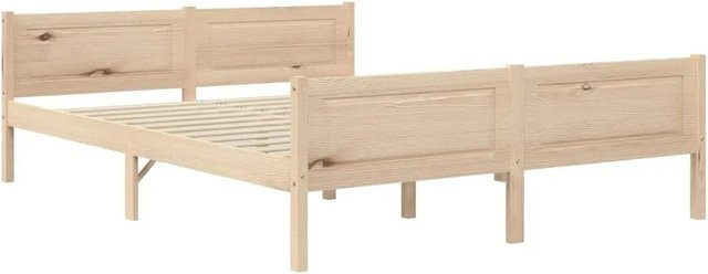 vidaXL Massivholzbett aus Kiefer in Braun und Beige, B/T: 160 x 200 cm - Bild 1