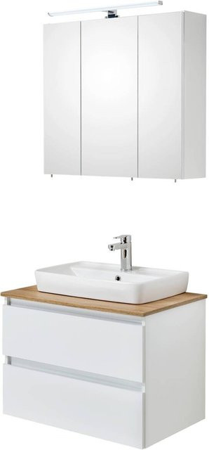 Pelipal Badezimmer-Set Quickset 360 mit Keramik Aufsatzbecken und Waschtischunterschrank in Weiß Glanz, B/H/T: 78 x 200 x 50 cm - Bild 2