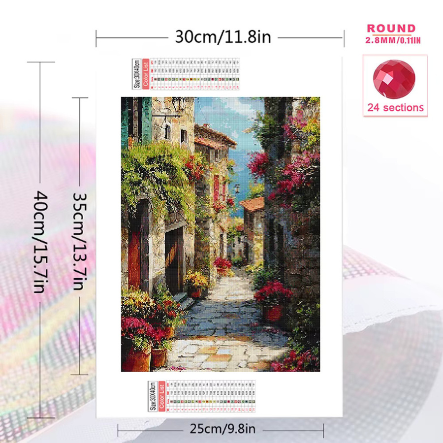 Momoart Diamant-Mosaik-Set Landschaft Wanddekoration DIY Stickerei in Multicolour, B/H: 30 x 30 cm - Bild 2
