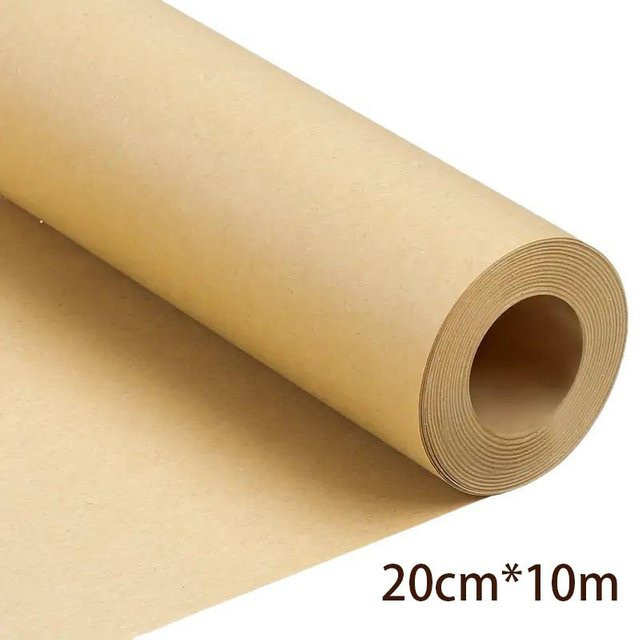 Yiran Furniture Kraftpapier Rolle in Braun für Geschenkverpackungen und Blumen, Länge: 10 m, Breite: 10 cm bis 45 cm - Bild 1
