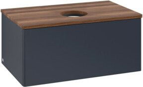 V&B Waschtischunterschrank Antao ohne Frontstruktur mit Beleuchtung, Farbe Blau, B/T/H: 80 x 36 x 50 cm - Bild 1
