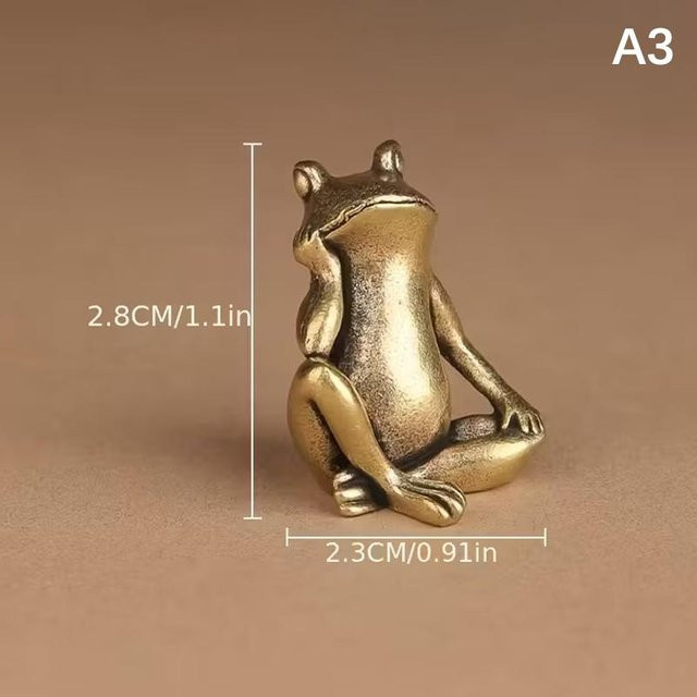 Pansyf Vintage Messing Frosch Statue in Gold als dekoratives Tischornament für dein Zuhause oder Büro - Bild 1