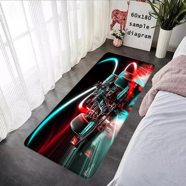 Karpetti Rutschfester Teppich F1 Rennfahrer Design Multicolour B/B: 40 x 120 cm - Bild 1