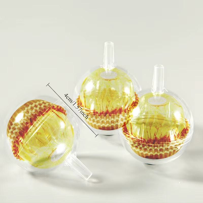 50er-Set transparente runde Schokoladenboxen aus Kunststoff für DIY-Blumenarrangements und Dekorationen - Bild 2