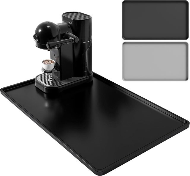 LAIMANEI Silikon Abtropfmatte für Espressomaschinen-Station, rutschfest und hitzebeständig, Grau oder Schwarz, B/T/H: 47,0 x 1,5 cm - Bild 1