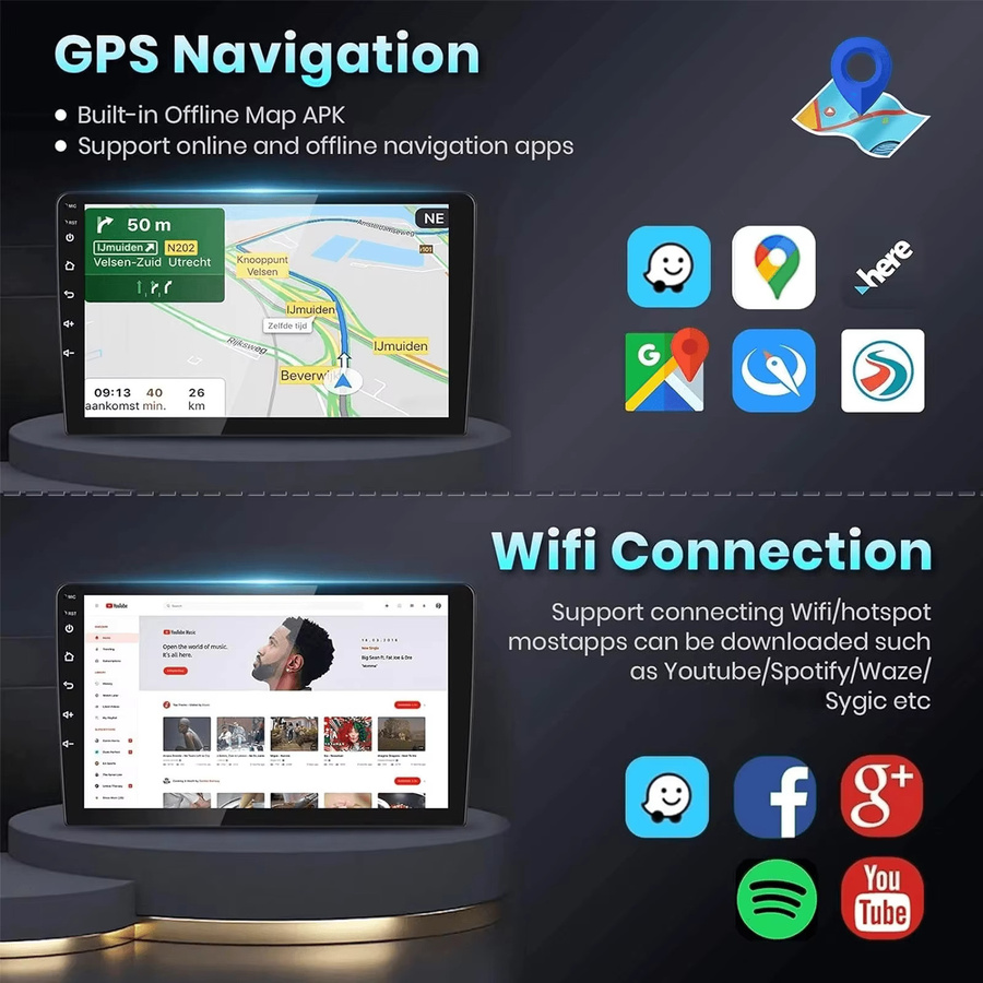 ESSGOO Android 15 Autoradio mit 9 Zoll IPS Touchscreen für BMW 3er E46 M3, Rover 75 und MG ZT, Kabelloses CarPlay und Android Auto, GPS, Bluetooth, Multimedia-Videoplayer in Schwarz - Bild 4