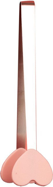 GoolRC Mini-Servierzange aus Silikon und Edelstahl in Pink mit Herz-Design, spülmaschinenfest - Bild 1