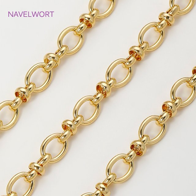 Kabelkette 18K vergoldet, oval, NAVELWORT - Bild 1