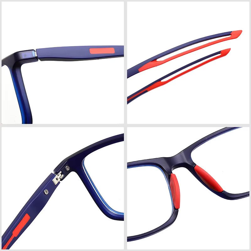 LOERHUNAR Sportbrille, TR90, Vollrand, rechteckig, blau, Unisex - Bild 2
