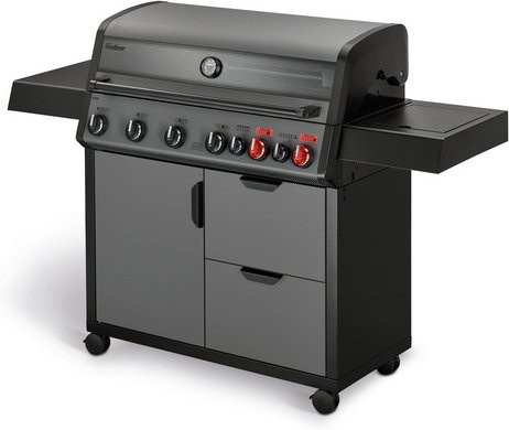Enders Hyde 6 SIKR Turbo II Gasgrill in Grau mit Seitenbrenner und Gusseisen-Komponenten - Bild 1