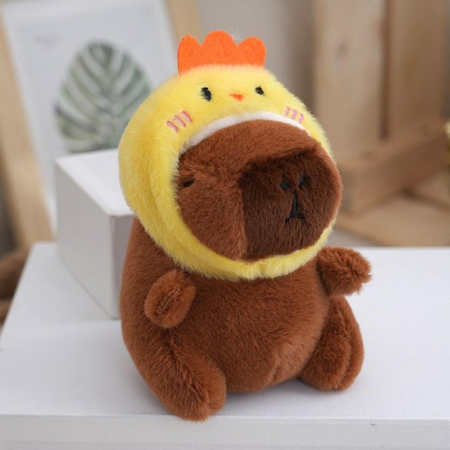 Capybara Schlüsselanhänger Plüsch Biene Hase Frosch Bär Braun - Bild 1