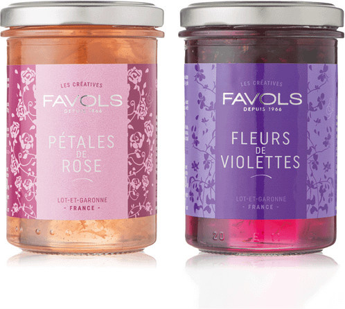 Favols Konfitüre mit Veilchenblüten und Rosenblüten 2 x 270 g - Bild 1
