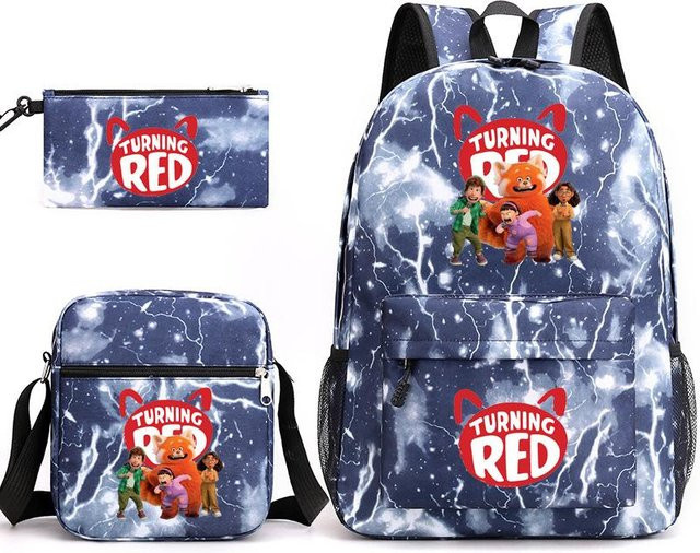 3-teiliges Schulrucksack-Set in Blau aus Oxford-Stoff mit Schultasche, Schultergurt und Federmäppchen - Bild 1