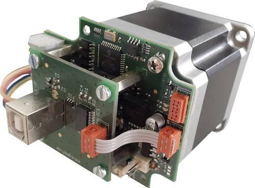Emis Schrittmotor mit Steuerung SMC-dMOT-56 in Silber, 1.1 Nm, 0.7A, Wellen-Durchmesser: 6 mm - Bild 1