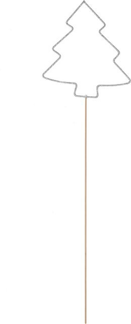 Rico Design Metallpicker Tannenbaum in Glitter-Silber, Höhe: 33,5 cm, Breite: 10 cm - Bild 1
