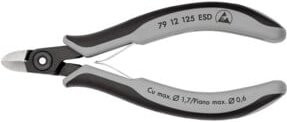 Knipex Präzisions-Elektronik-Seitenschneider ESD in Grau mit Mehrkomponenten-Griff aus Kunststoff - Bild 1