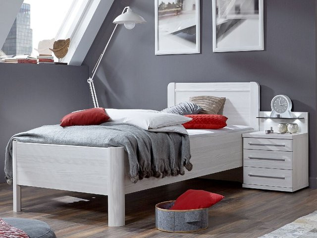 Holzbett Rolf Weber WEMDING in Weiß, modern und lackiert, B/T/H: 100 x 200 x 109 cm - Bild 1