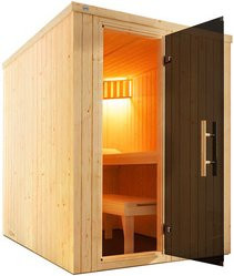 WEKA Elementsauna Kaarina 1 für 6 Personen mit 3,6 kW Ofen und integrierter Steuerung in Braun - Bild 1