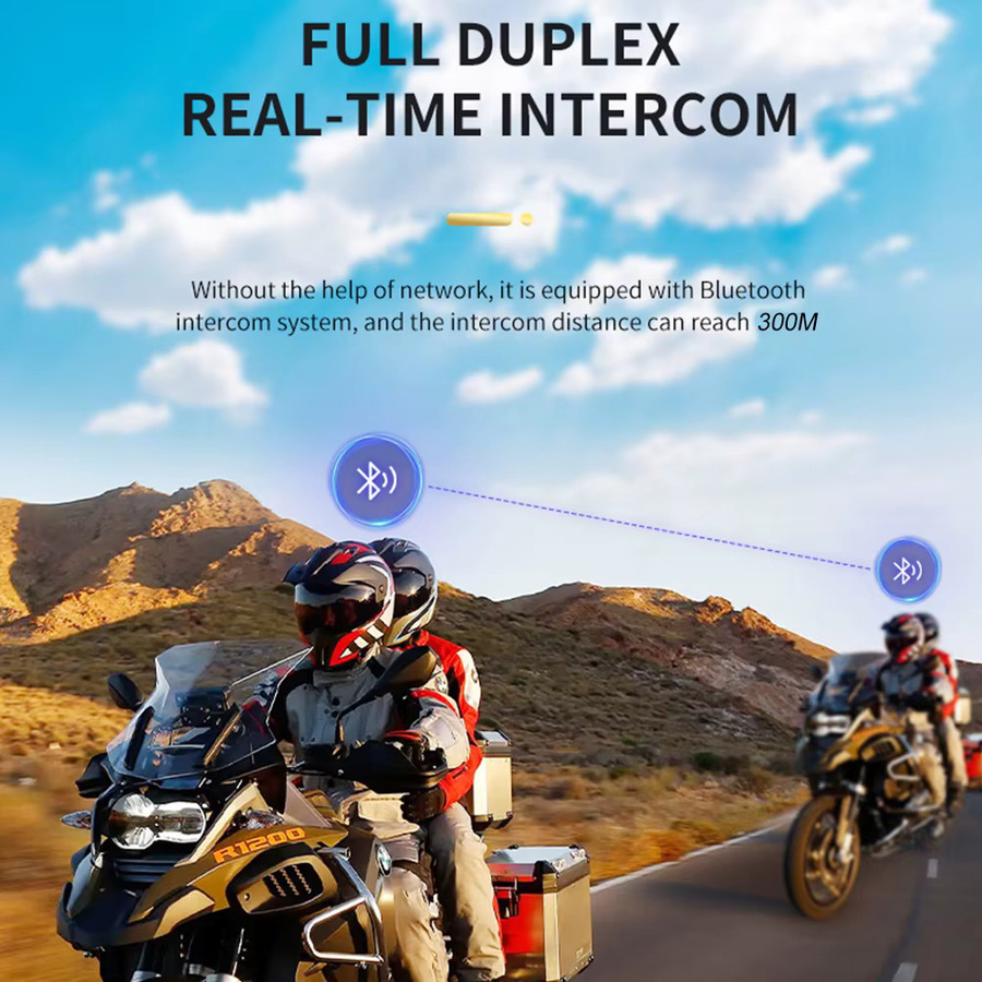 Kebidumei Bluetooth Motorrad Helm Headset in Schwarz mit Mikrofon und Sprachsteuerung - Bild 3