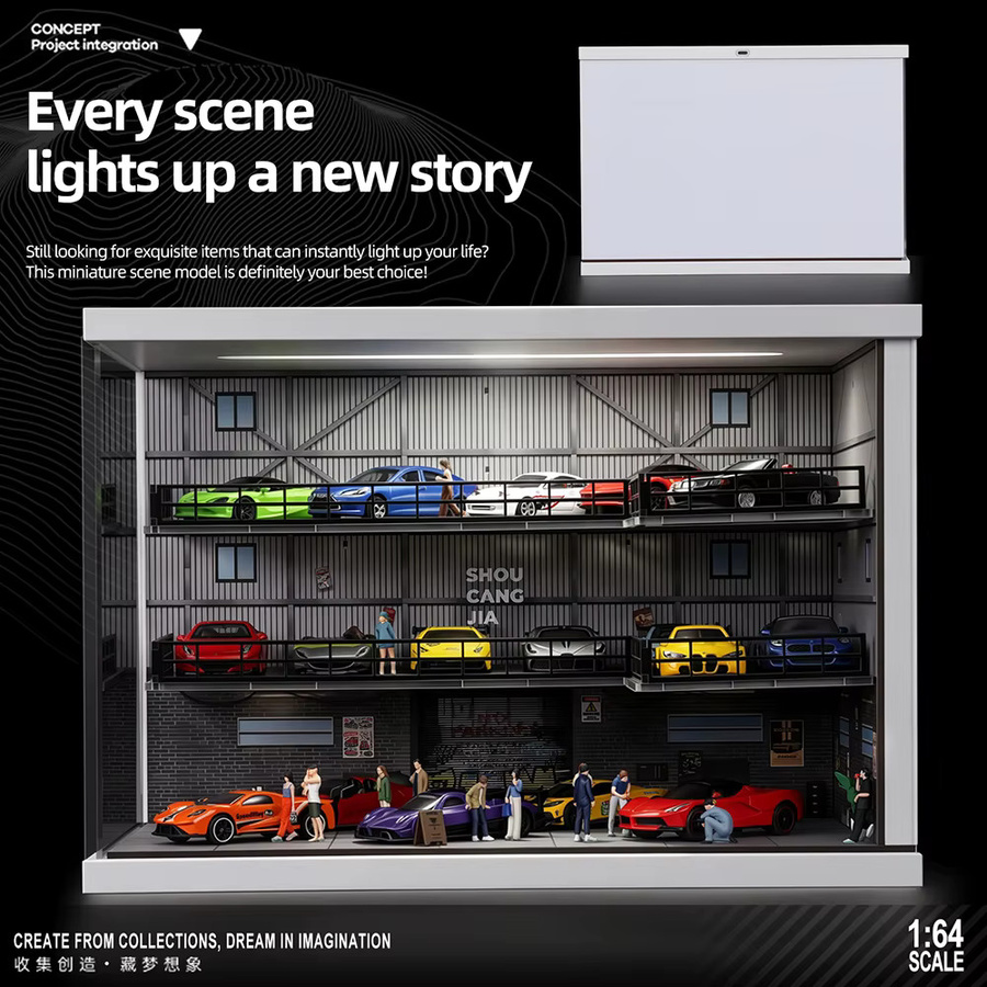 KICARMOD Industrie-Modell Parkplatz Container-Stil Lagerhaus Diorama, LED-beleuchtet - Bild 5